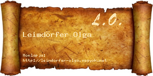 Leimdörfer Olga névjegykártya